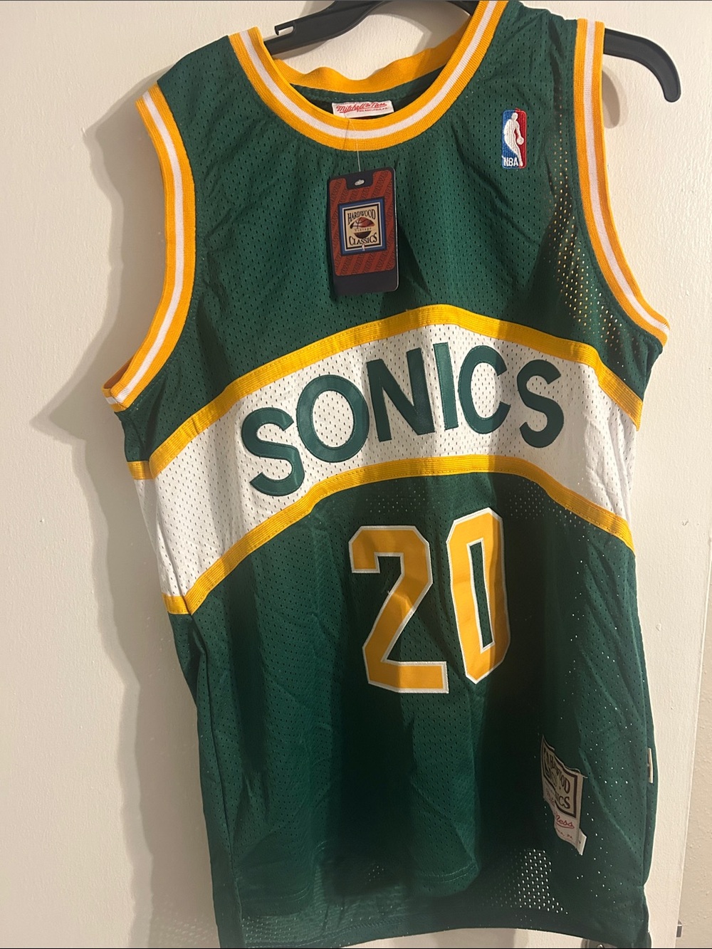 Seattle SuperSonics #20 Green & White NBA Jersey
